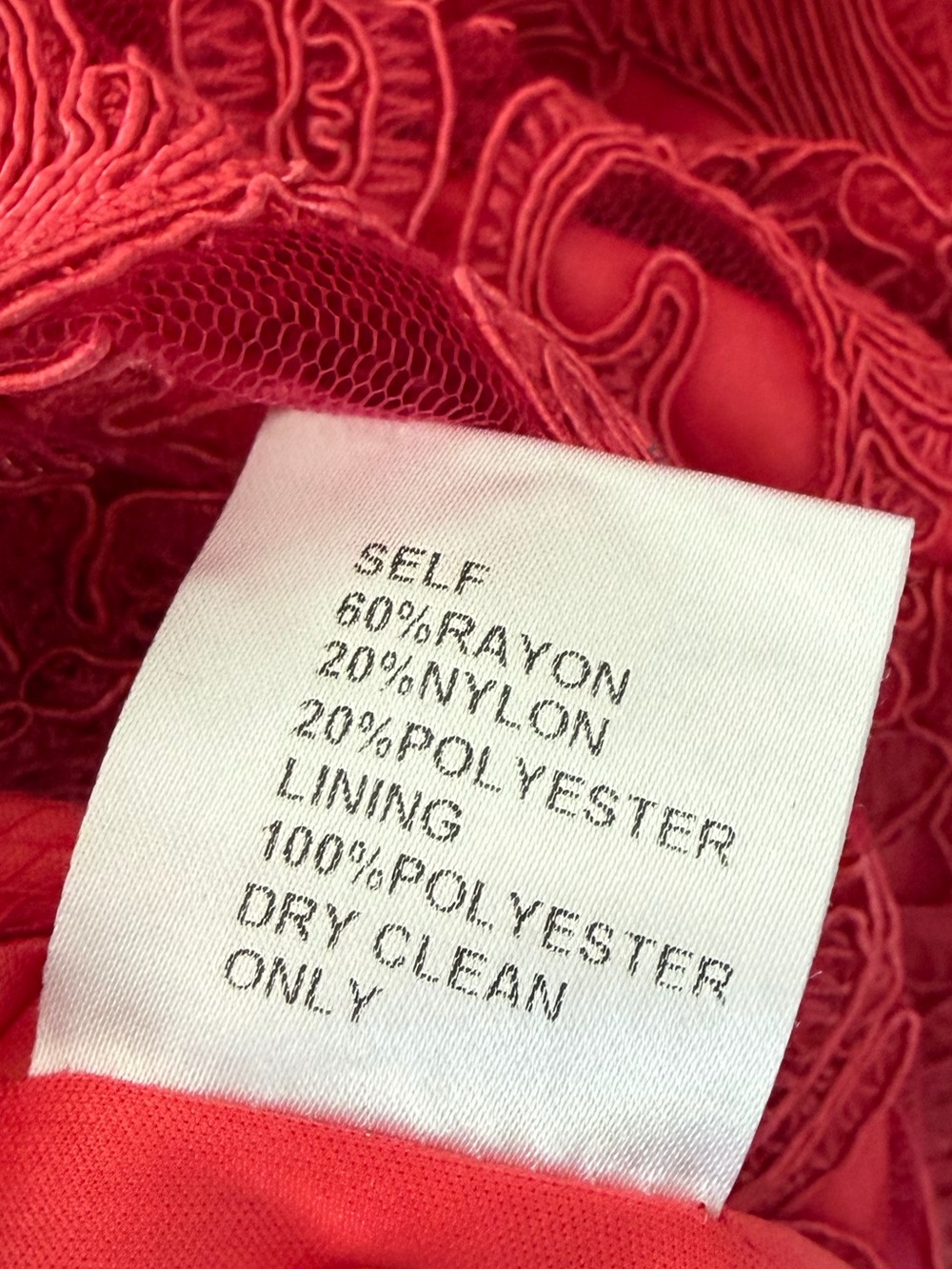 Tadashi Shoji Size 6 Flame Red Corded Lace Tulle Sheath Cocktail Dress - Picture 12 of 13